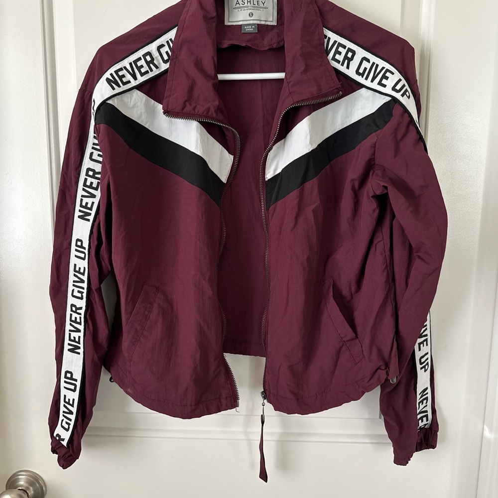 Original Ashley “Never Give Up” Windbreaker Jacket - Size Small